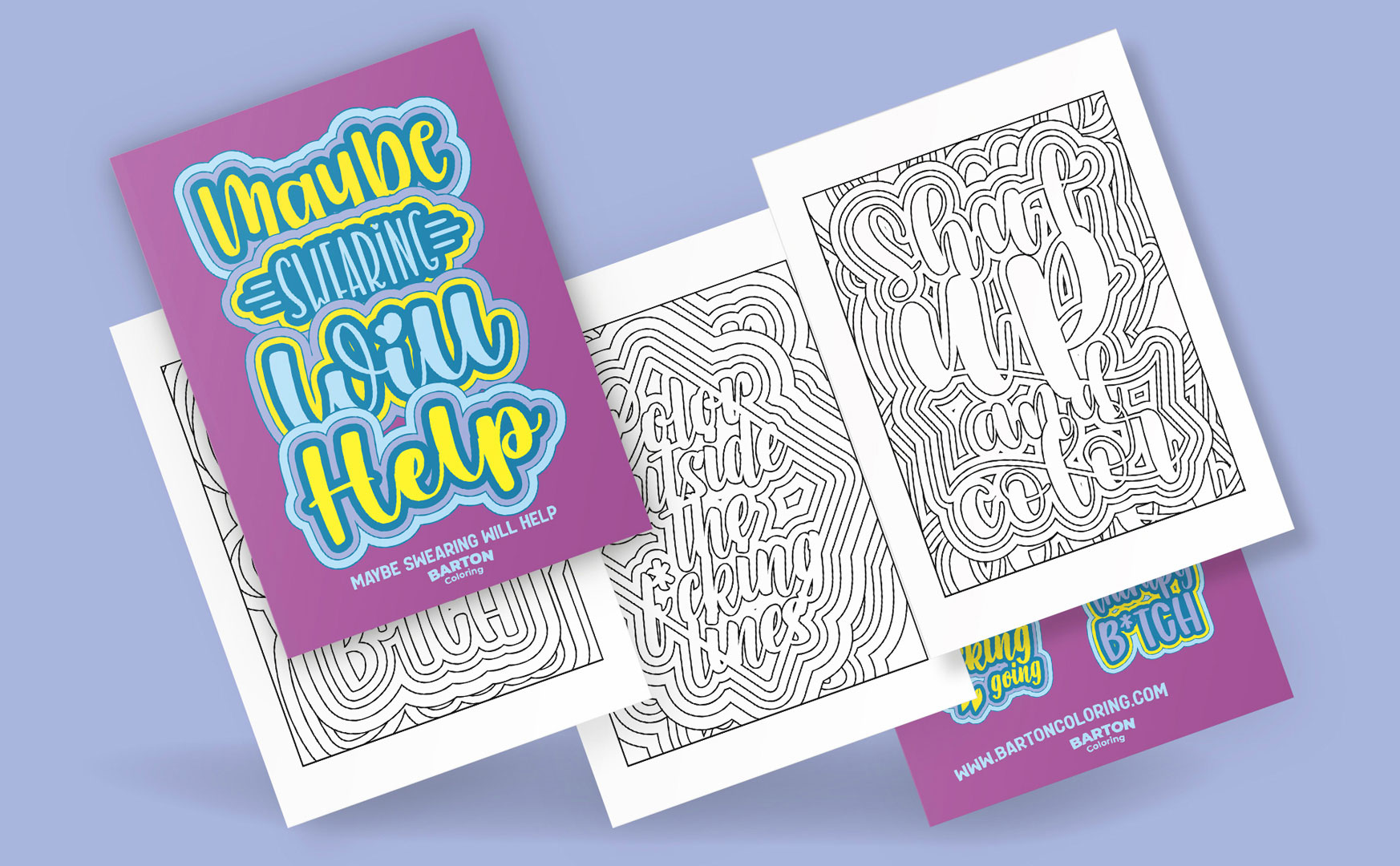 Maybe Swearing Will Help Coloring Book - Book Mockup