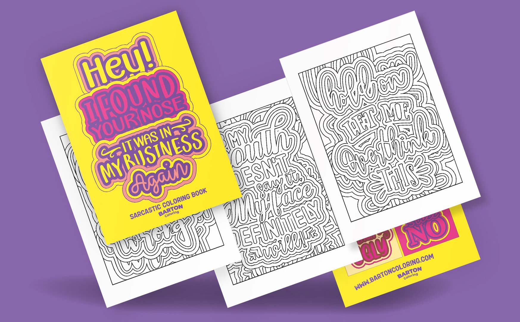 Sarcastic Quotes Coloring Book - Book Mockup