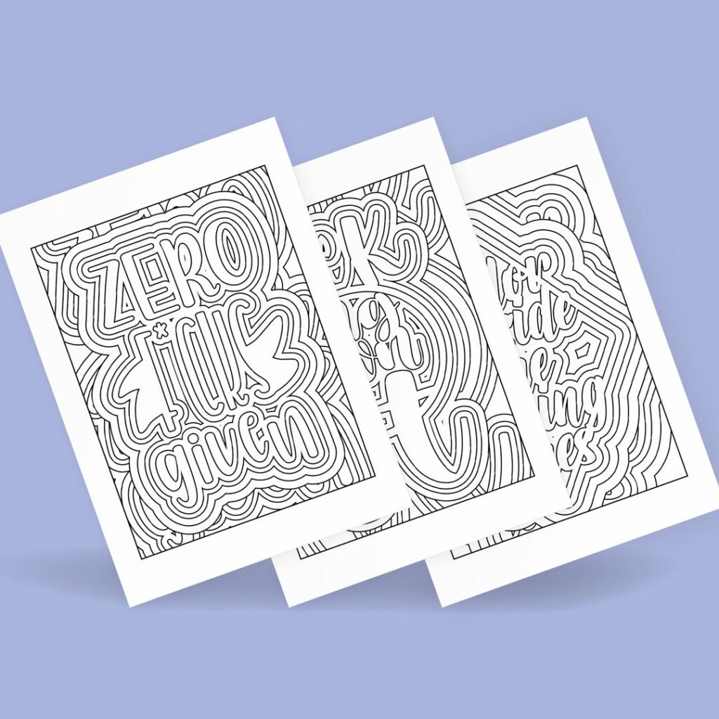 curse swear word bold end easy coloring book